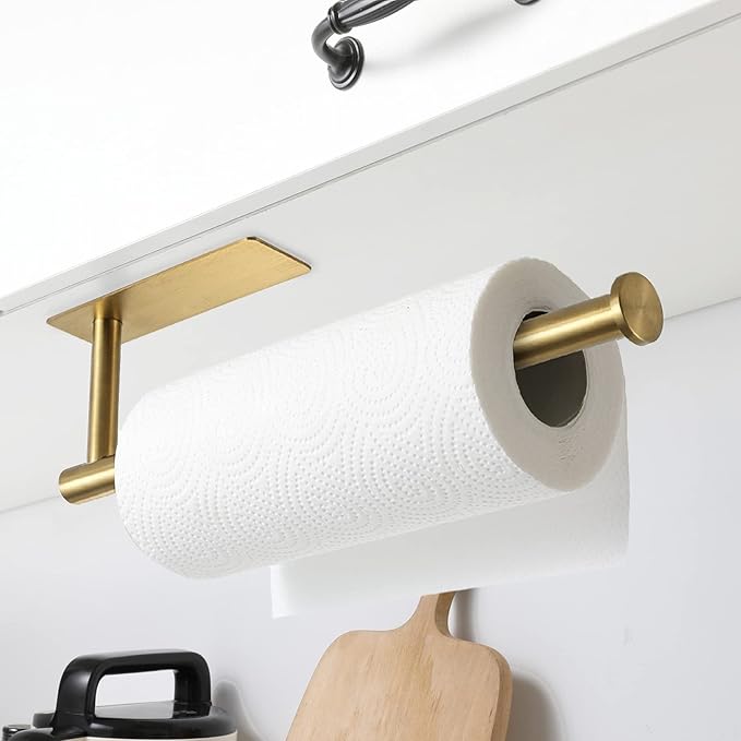 theaoo Paper Towel Holder for Kitchen, Adhesive Under Cabinet Paper Towel Roll - Image 2