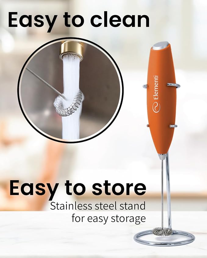 Elementi Portable Milk Frother & Stand – Compact Mixer - Image 6