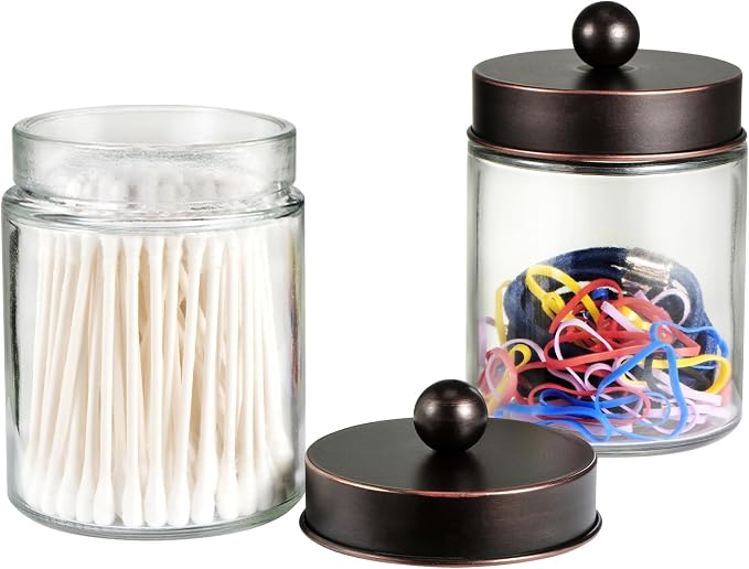 SheeChung 4-Pack Glass Qtip Holder Dispenser - Image 5