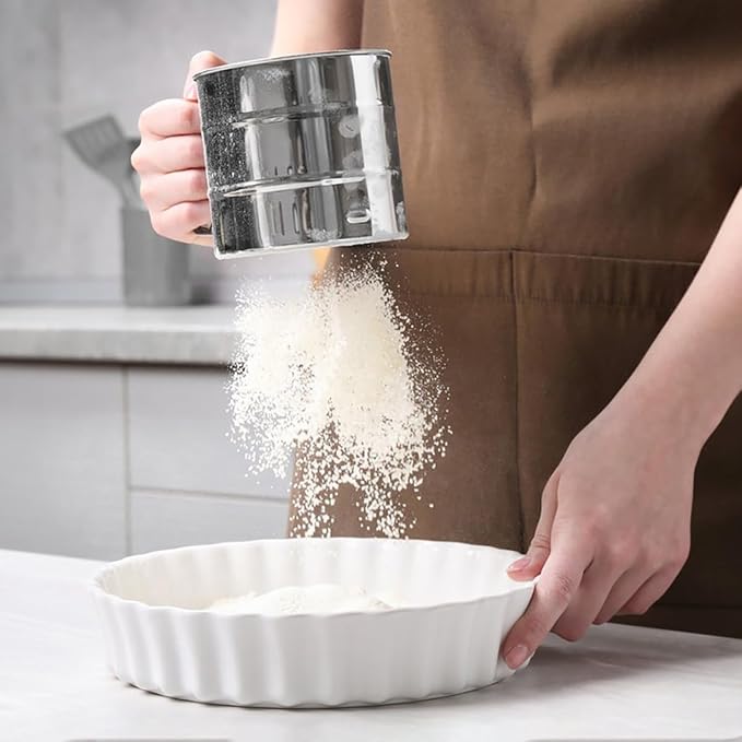 Silver Flour Sifter Baking Tool Set, DLAND Stainless Steel 4-Piece Kit - Image 8