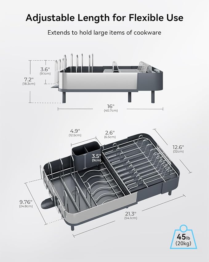 SUNLY Expandable Dish Drying Rack, Versatile Brackets - Image 8