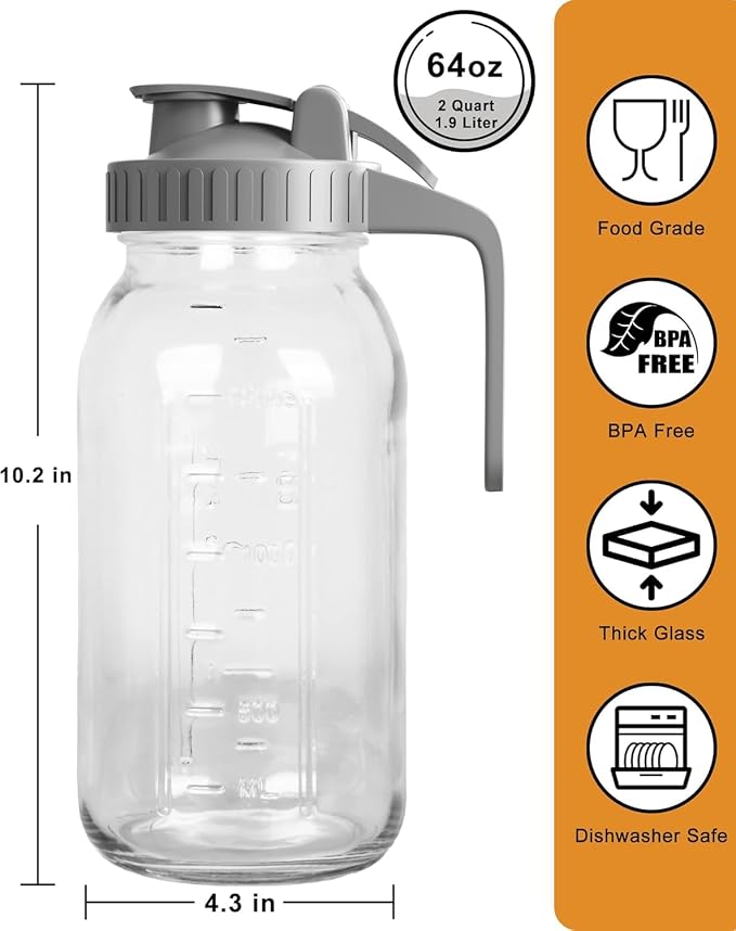 2 Pack - 64oz Glass Pitcher - Image 2