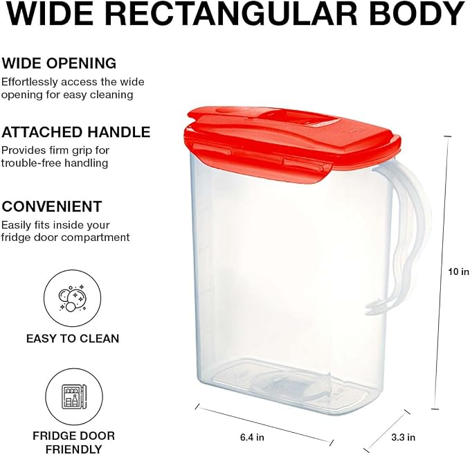 LocknLock Aqua Fridge Door Water Jug | Clear Pitcher | BPA Free Plastic Pitcher - Image 3