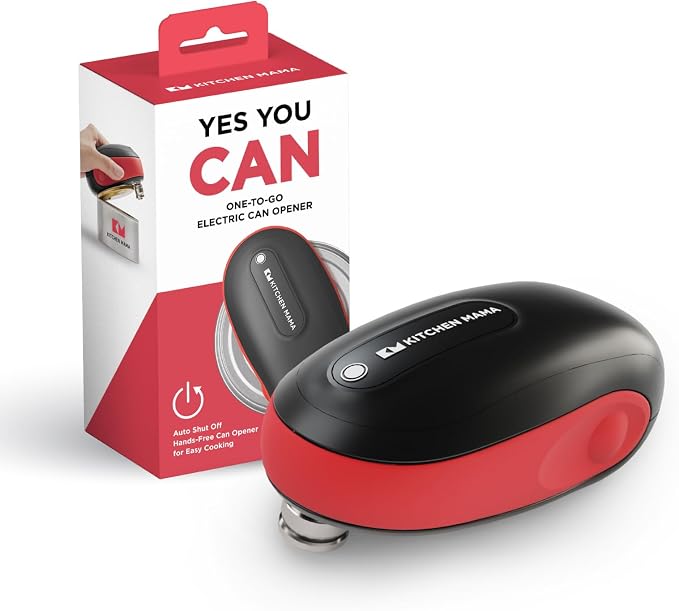 Kitchen Mama One-To-Go Electric Can Opener: One Touch, Auto Stop, Smooth Edge by KitchenMama