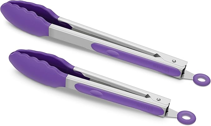2 Pack Silicone Kitchen Tongs – 9" & 12" Set, Heat Resistant up to 500°F by ALLWIN-HOUSEWARE