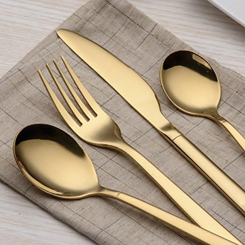 Berglander 20 Piece Titanium Gold Plated Stainless Steel Flatware Set