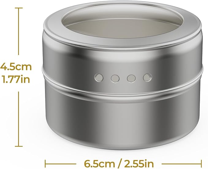Vetacsion Set of 16 Magnetic Spice Tins - Image 2
