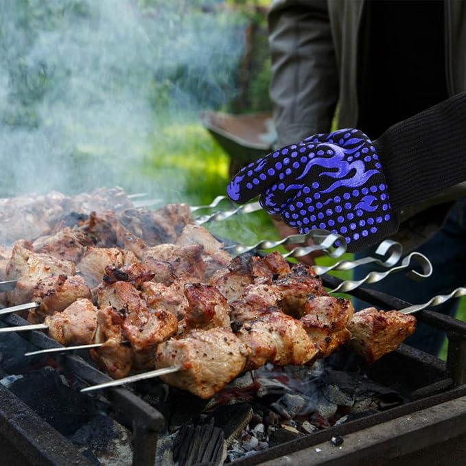 Comsmart BBQ Gloves, 1472F Heat Resistant Silicone Non-Slip Oven Mitts - Image 7