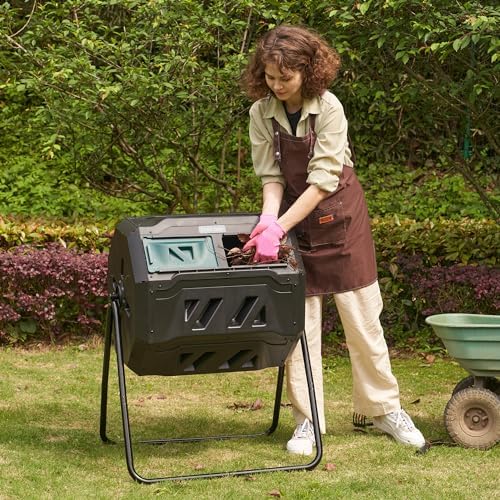 East Oak 43-Gal Dual Chamber Compost Tumbler