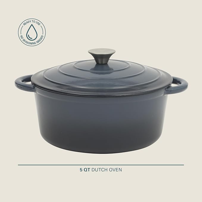 Gibson Home Addlestone 5 Qt Enameled Cast Iron Dutch Oven Pot - Image 2
