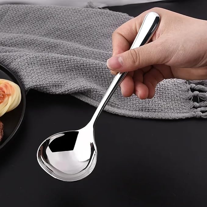 2pcs Soup Serving Ladle Small Soup Spoon Stainless Steel Gravy Soup Spoon - Image 6