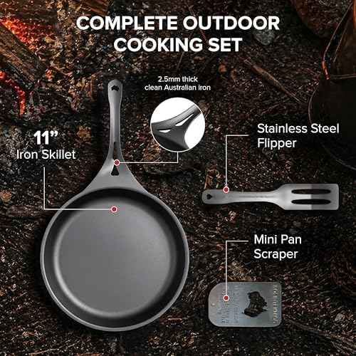 SOLIDTEKNICS AUS-ION Lightning Long Handle Skillet - Black, Set of 3