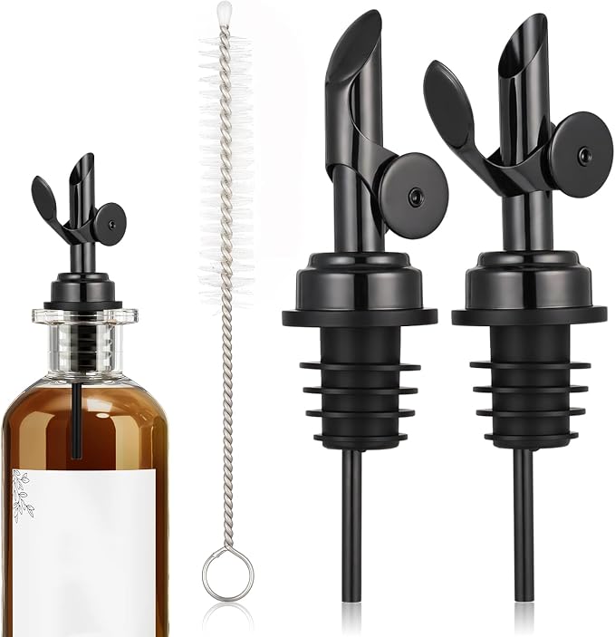 2 PCS Oil Dispenser Spout, Oil Spout, Liquor Bottle Pourers, Weighted Stainless by Unknown