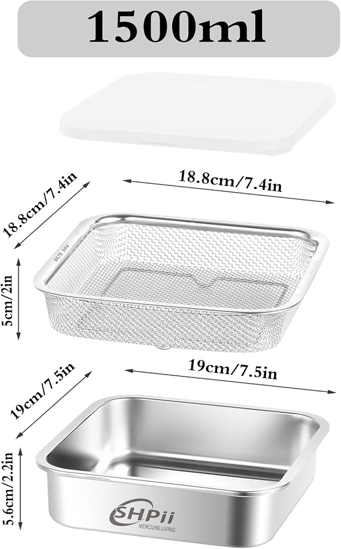 Square Colander Set, 304 Stainless Steel - Image 3