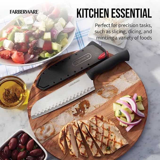 Farberware EdgeKeeper Santoko Knife, 7-inch Santoku, Stainless Steel - Image 7