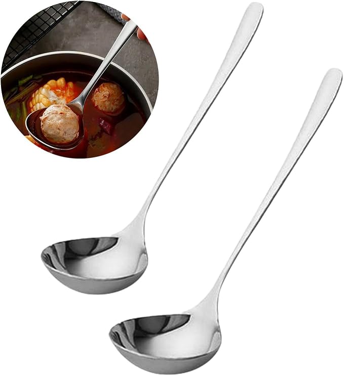 2pcs Soup Serving Ladle Small Soup Spoon Stainless Steel Gravy Soup Spoon by Unknown