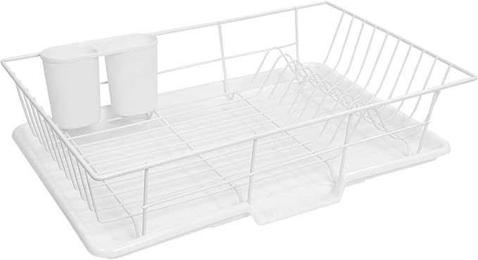 Sweet Home Collection Space-Saving 3-Piece Dish Drainer Rack Set: Efficient by SweetHomeCollection
