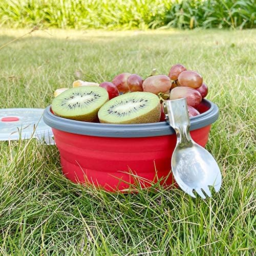 CCyanzi 1200ml Collapsible Camping Bowl Silicone Food Storage