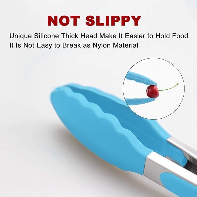 2 Pack Silicone Kitchen Tongs – 9" & 12" Set, Heat Resistant up to 500°F - Image 2