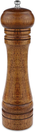 Pepper Grinder - 8 inch Pepper Mill Oak Wooden Pepper Mill Grinder Refillable by Powstro