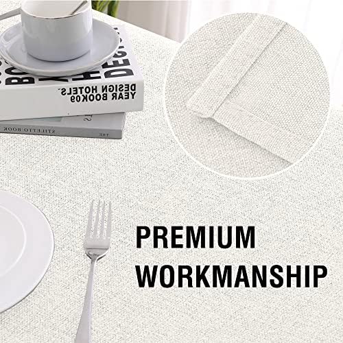 H.VERSAILTEX Linen Textured Tablecloth 60 x 84 Waterproof Decorative