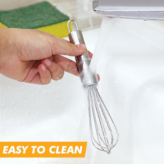 Webake 7.5" Stainless Steel Mini Whisks, 304 Small Metal Whisk - Image 7