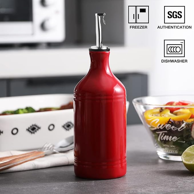 Sweejar Ceramic Olive Oil Dispenser Bottle, Opaque Oil Cruet Protects to Reduce - Image 2
