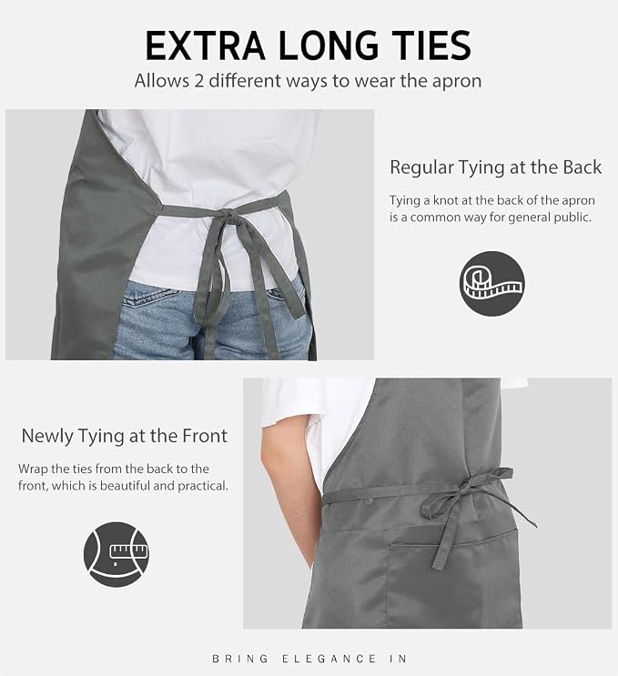 Syntus Apron for Men Women, Adjustable Cooking Kitchen Chef Aprons - Image 6