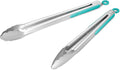 304 Stainless Steel Kitchen Cooking Tongs, Aqua Sky by ALLWIN-HOUSEWARE