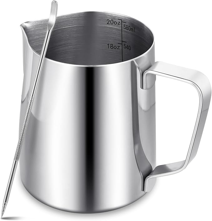 Milk Frothing Pitcher, Milk Steaming Frother Cup, Barista Cappuccino Latte Art by LifHap