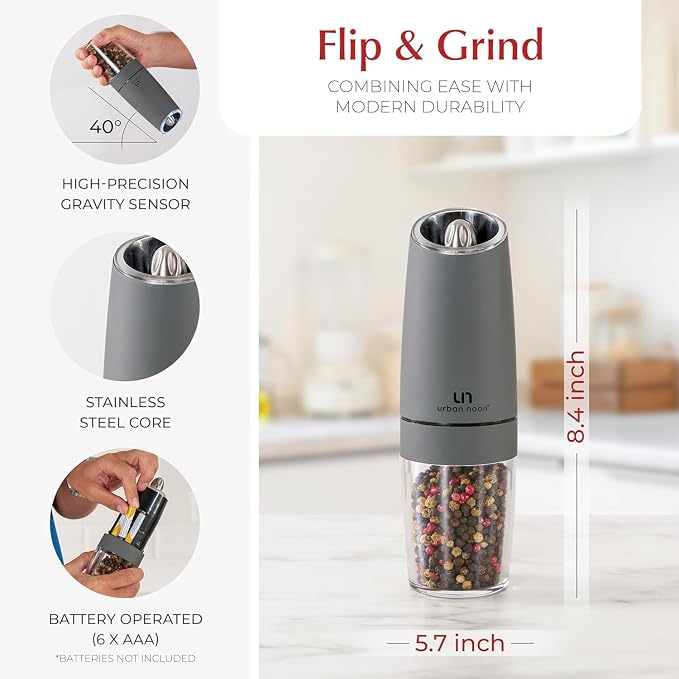 Urban Noon Gravity Salt and Pepper Grinder Set - Image 4