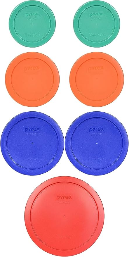 Pyrex 7202-PC Green, 7200-PC Orange, 7201-PC Cobalt Blue, 7402-PC Red Food - Image 2