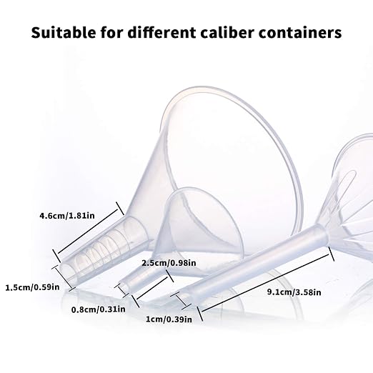 Plastic Funnel Set, 100mm x 2, 75mm x 2, 50mm x 2 - Image 5