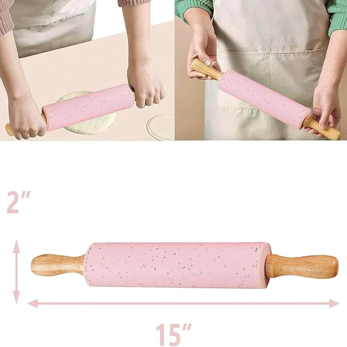 Silicone Rolling Pin for Baking, 15Inch Pastry Dough Roller - Image 5