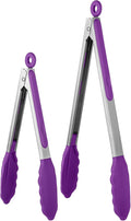 600ºF Heat Resistant Kitchen Tongs: U-Taste 9+12 inch Silicone Cooking Tong Set by U-Taste