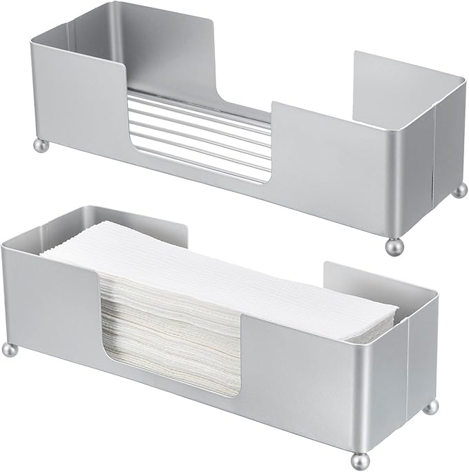 MyGift Modern Silver Tone Metal Countertop Folded Paper Towel Holders, by MyGiftHome