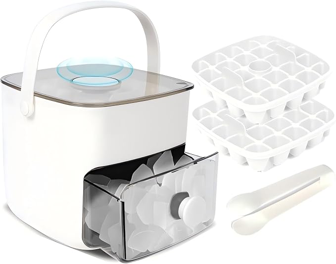 Ice Cube Tray with Lid & Bin Ice Maker Ice Trays by Unknown