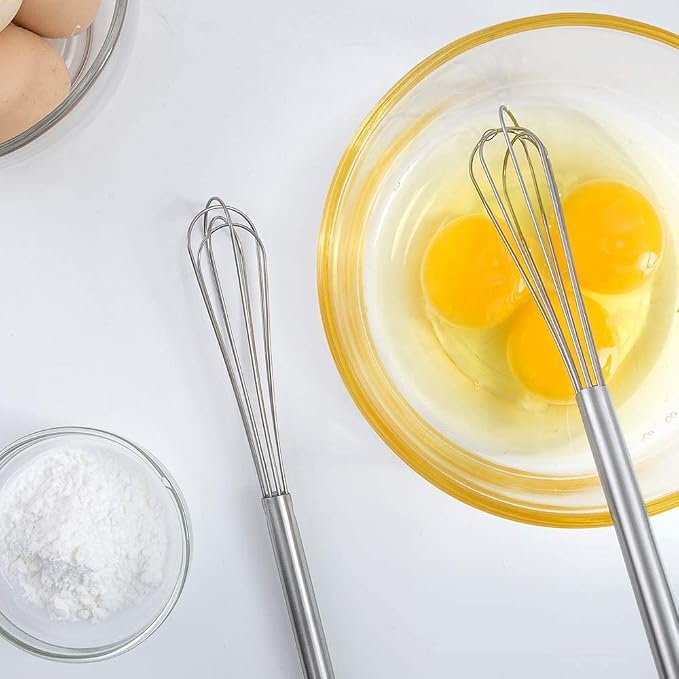 2 Pcs Mini Whisk, Stainless Steel Skinny Egg Beater Whisk - Image 3