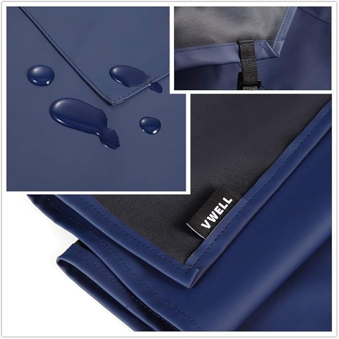 VWELL Waterproof Rubber Vinyl Apron W/ 2 Pockets - Image 3