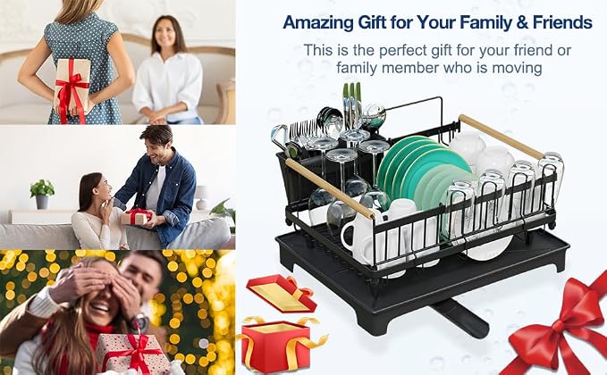 Dish Rack with Drainboard Large Capacity Anti-Rust Kitchen Counter Organizer - Image 8