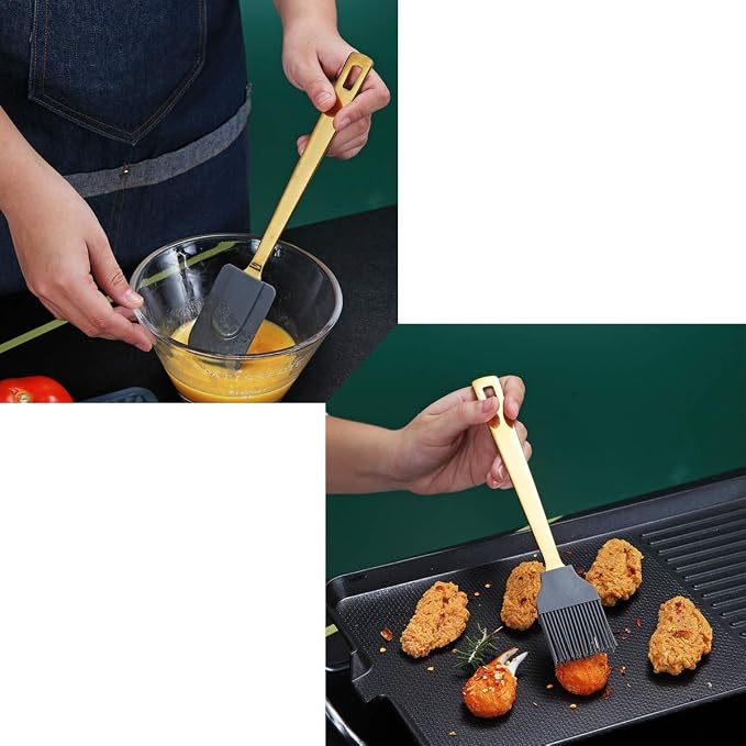 Gold Cooking Spoons, Berglander 6 Pieces Spatula Set Stainless Steel, Metal - Image 7