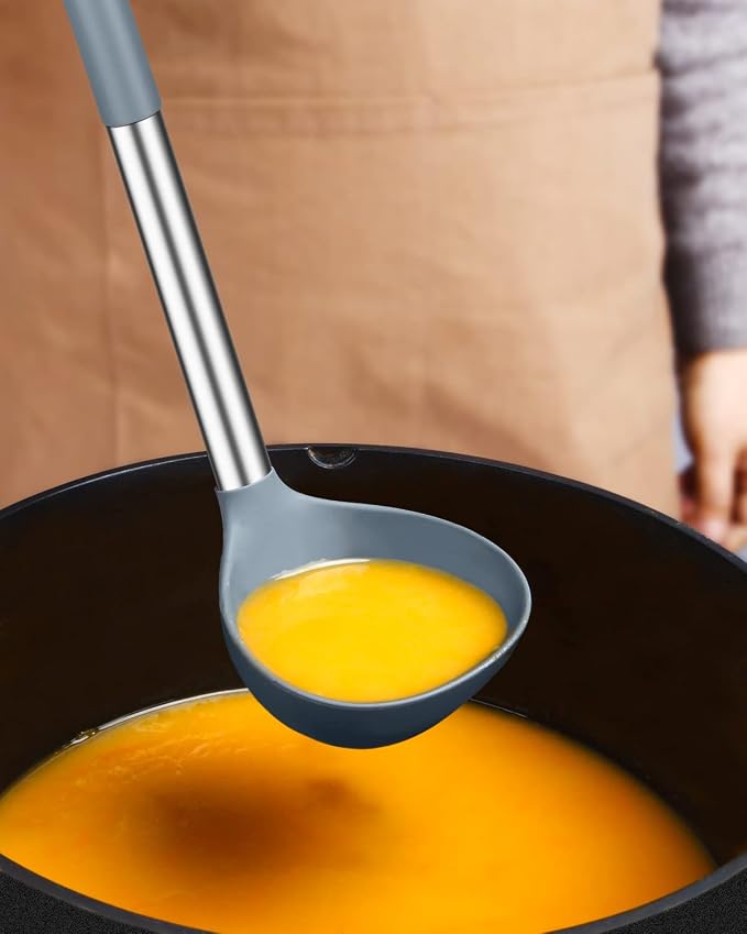 Pack of 2 Ladle Spoon, Silicone Large Spoon - Image 3