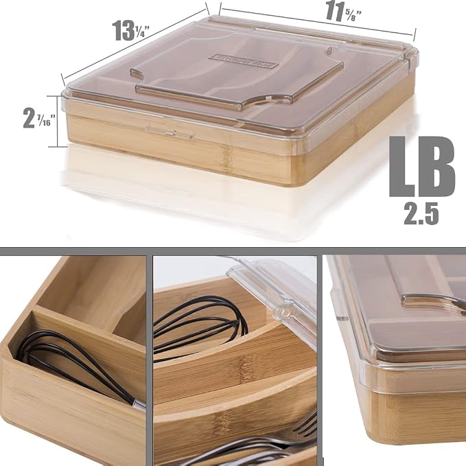 Kitchen Drawer Organizer, 13 Inch Silverware Utensil Tray Holder, - Image 3