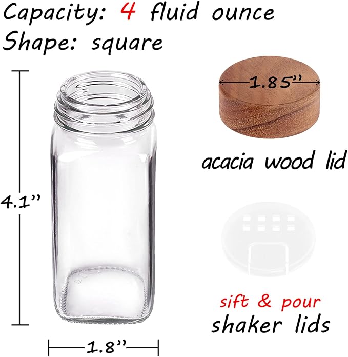 Churboro 48 Spice Jars with 547 Labels and Shaker Lids - Image 2