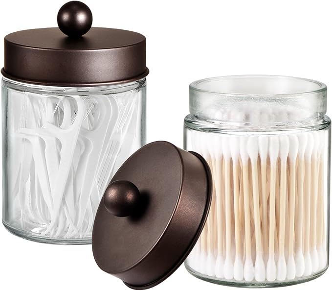 Apothecary Jar Canisters Bathroom Vanity Organizer - Image 2