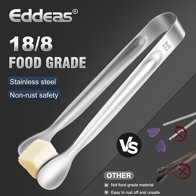 12 PCS Mini Serving Tongs, 6 Inch Small Sugar Tongs, Stainless steel Small - Image 2