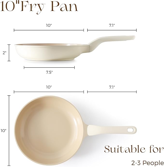 PRICUSIS Nonstick Ceramic Frying Pan, 8/10 Inch Skillet - Image 8