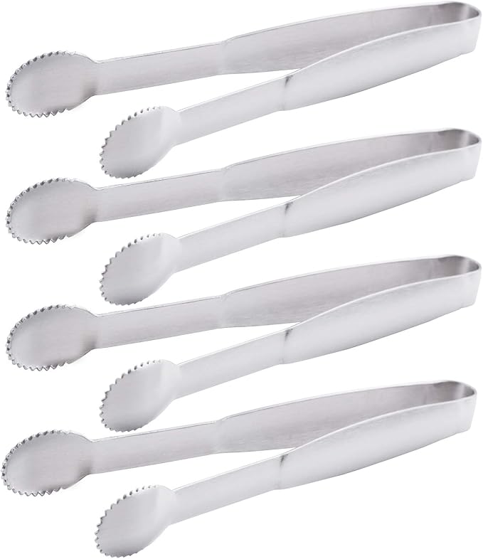 HINMAY Mini Tongs 5-3/4 Inch Stainless Steel Small Serving Tongs, Tiny Kitchen by HINMAY