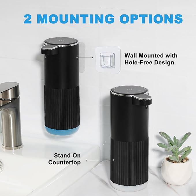RYTOXILO Automatic Soap Dispenser, 2 Pack Black Touchless Liquid Soap Dispenser - Image 6