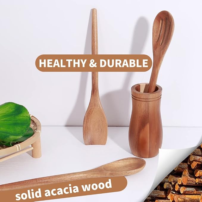 Delicate Wooden Utensils For Cooking, Wood Kitchen Utensils Cooking Tools - Image 2